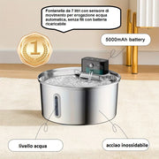 HydroPetPro™ Fontanella 7 litri senza fili ricaricabile per gatti e cani
